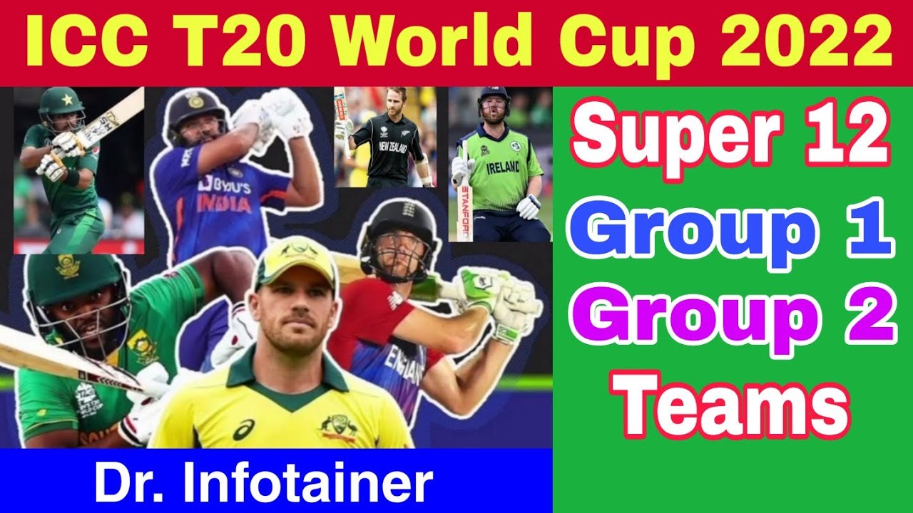 T20 world Cup 2022 Super 12 Groups Teams | super 12 Group 1 and Group 2 ...