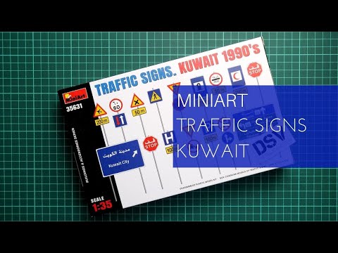 Video: MiniArt 35631 dopravní značky Kuvajt 90. léta (1/35)