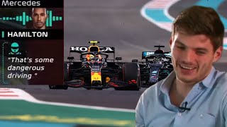 Max Verstappen Reacting To Sergio Perez Defending Lewis Hamilton | AbuDhabi GP | (English Subtitles)