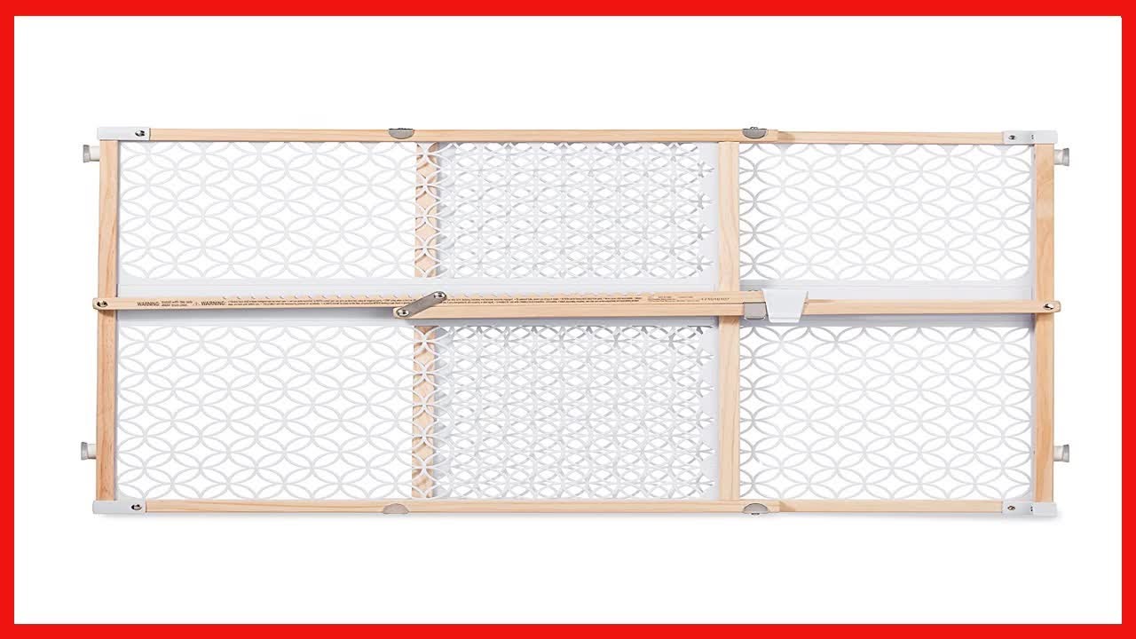 Summer Secure Pressure Mount Wood & Plastic Baby Gate, Natural Hardwood Finish  – 24” Tall