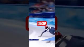 2026 Winter Olympics Speed Skating Accident hurt shoulder #olympics #winterolympics #speedskating
