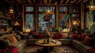 Cozy Cafe Space and Relaxation on Rainy Days ☕ Jazz Music to Relax While Working or Studying