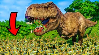 I made a TREX fight 300+ TINY DINOSAURS! Jurassic World Evolution 2!