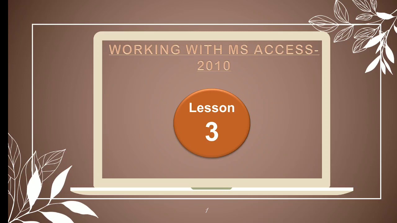 Class-8th || Chapter-3 Working with MS Access-2010