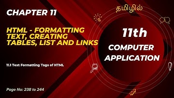 11th Computer Application | Chapter 11 HTML - Formatting text | Part 1 | in Tamil 🖥️📚 |  TechSpot