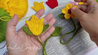 Marcador de páginas tulipa e florzinha tutorial de como eu faço.
