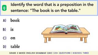 Grade 3 Mixed English Grammar Quiz | 20+ Questions with Answers | School Kids Learning Practice Test