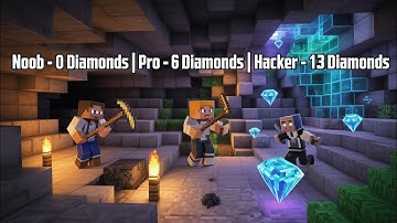 Minecraft Noob vs pro vs hacker Diamond mining challenge let