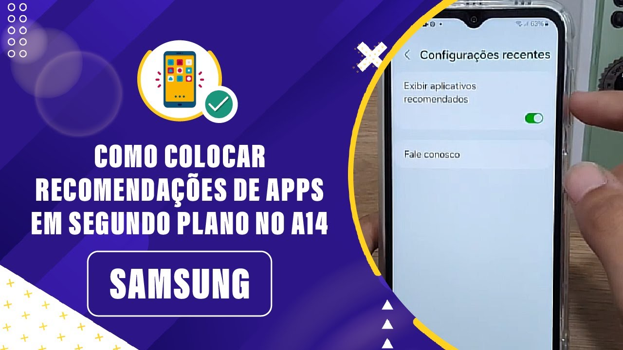 Como colocar recomendações de Apps em segundo plano no seu Samsung A14 ...