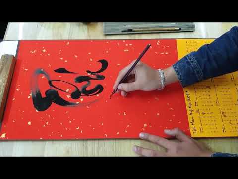Video Mãn nhãn với bộ 5 chữ Phú Quý Phúc Lộc Thọ viết trên... - youtube