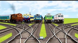 5 TRAINS RUNNING AT BRANCHED FORKED RAILROAD LINE BRANCHED DIAMOND TRACKING ON RISKY screenshot 5
