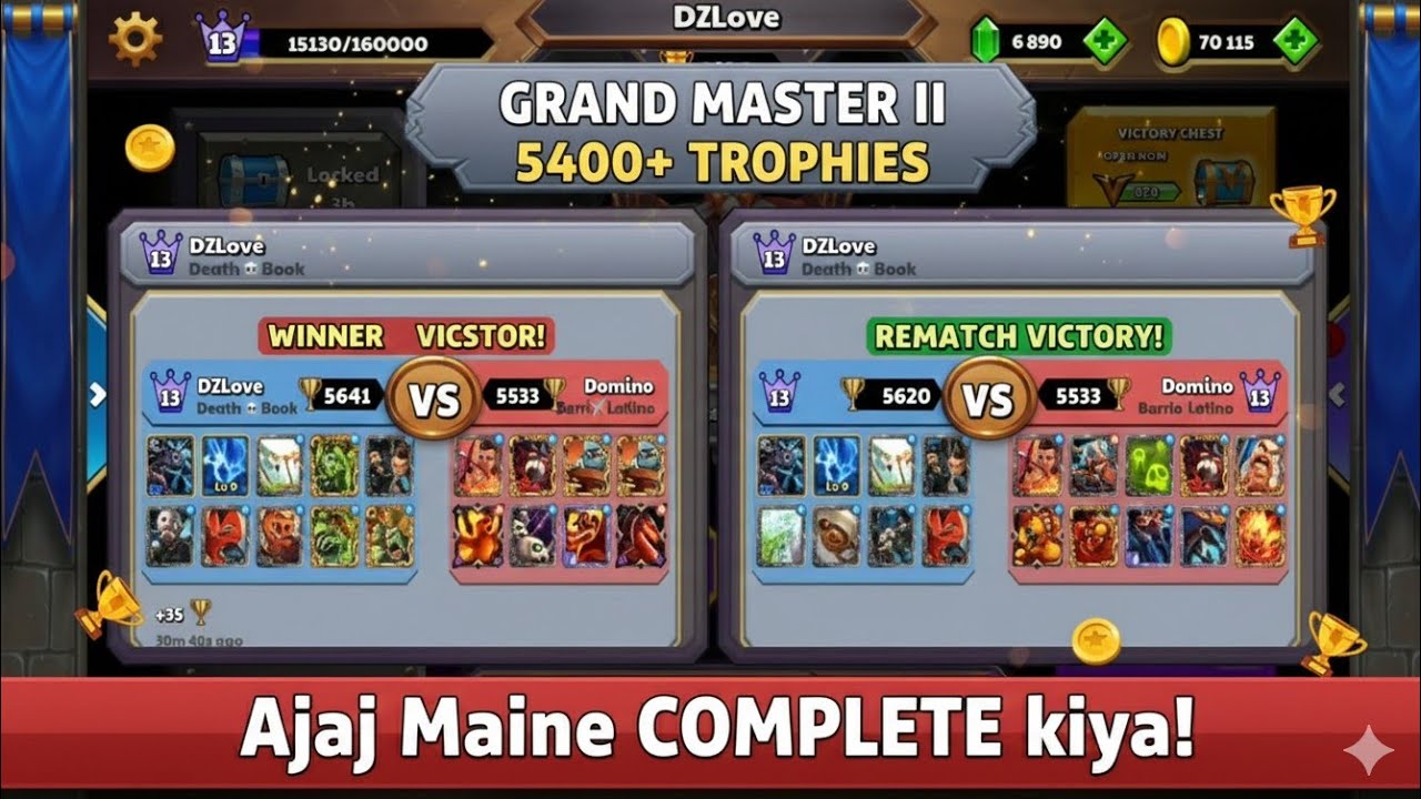 Grand Master II: Ye toh bas shuruat hai! 🚀Revenge Match in Castle Crush🔥5400 Trophies Done.
