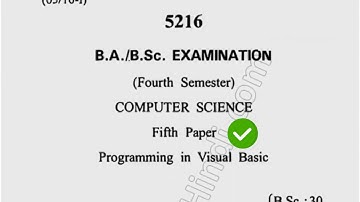 2019 Cdlu BSc 4th Sem Programming in Visual Basic Question Paper