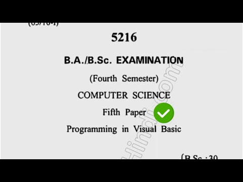 2019 Cdlu BSc 4th Sem Programming in Visual Basic Question Paper