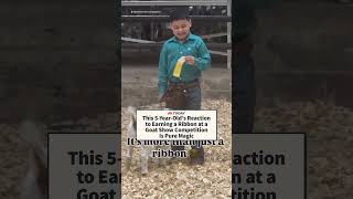 This 5-Year-Old's Reaction to Earning a Ribbon at a Goat Show Competition is Pure Magic