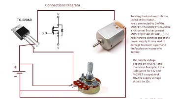 How to build the simplest DC Motor Speed Controller(Using Potentiometer and MOSFET)Updated