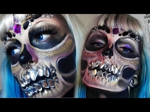 diamond-skull---halloween-make-up-tutorial-(ft.-giada)