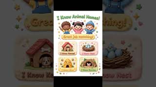 Animals Home Matching Activity! #shorts