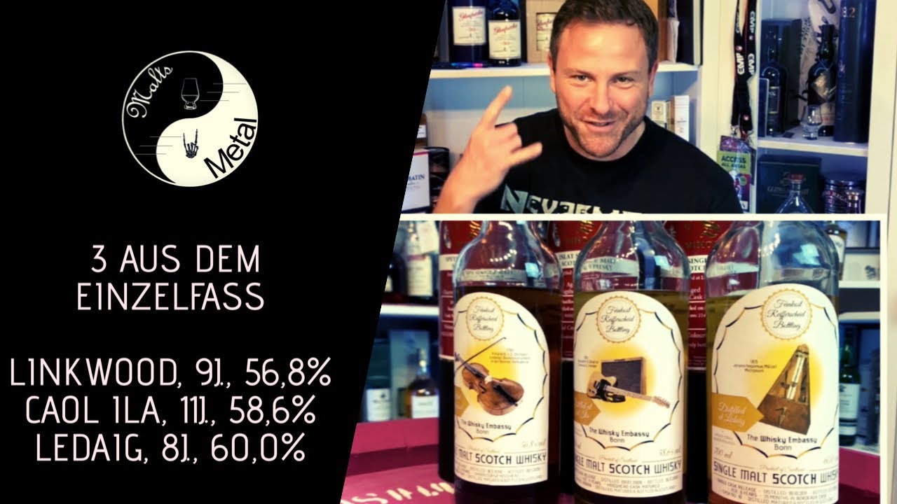 3 aus dem Einzelfass: Linkwood 9 Jahre / Caol Ila 11 Jahre / Ledaig 8 Jahre