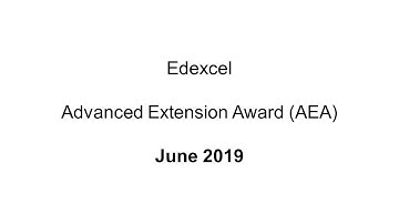 EdExcel Advanced Extension Award (AEA) in Mathematics June 2019