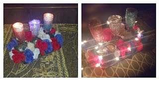 DIY 4th of July Floral Candleholder | Patriotic Centerpieces 2019