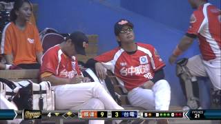 20140718-2 爆米花 威達vs台電 4下 蔡智榆壘上來去自如 盜完二壘盜三壘