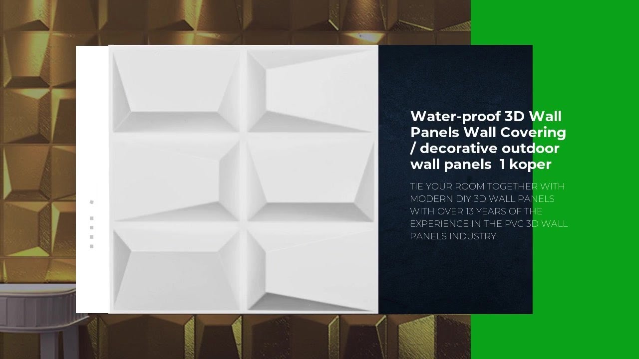 Fireproof Shining Gold Diamond Design PVC 3d Wall Panel For Interior ...