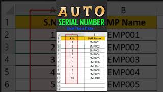 Mastering the Auto Serial Number Feature in Excel #shots #excelshorts #exceltips