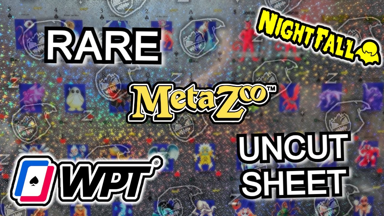 MetaZoo In House WPT Uncut Nightfall Sheet ~ Grail Acquired ✅