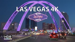 Driving Las Vegas 4K HDR  Sunset On The Strip  USA