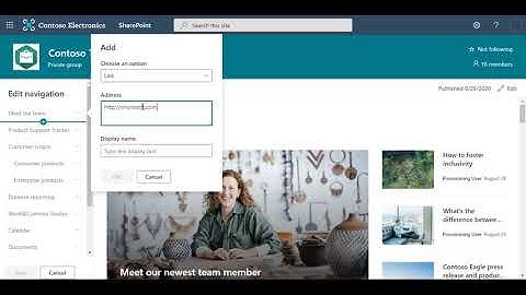 Add a link to the left-hand menu on a team site in SharePoint Online
