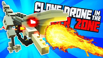 DEFEAT THE FLAME RAPTOR ENDBOSS! (Clone Drone in the Danger Zone Funny Gameplay