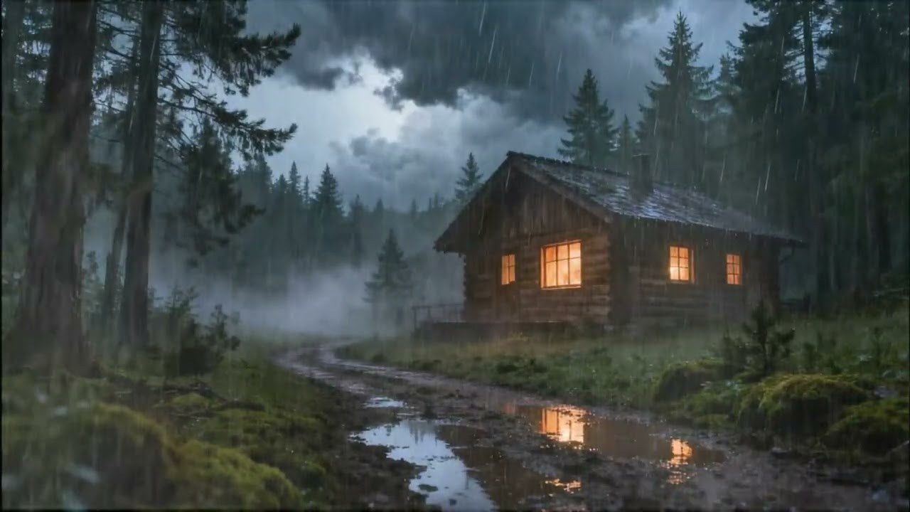 Sleep BETTER with SOUND of Heavy Rain in the Forest with Thunderstorm