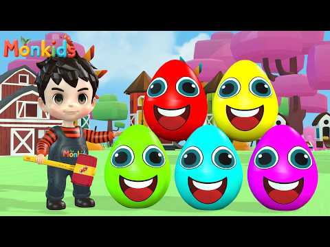 Learning Colors and Numbers Song | Colorful Eggs on the Farm | Nursery Rhymes & Kids Songs