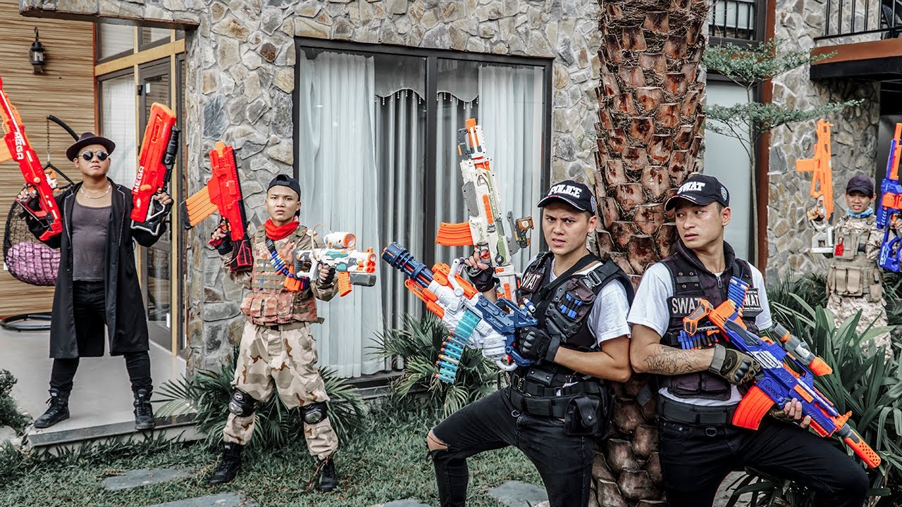 SEAL X Nerf War : Brave SWAT Warriors Nerf Guns Fight Group Of Dr Ken Crazy Rescue Policeman