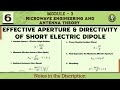 6 Effective Aperture & Directivity Of Short Electric Dipole Module 3 | 7th Sem ECE VTU