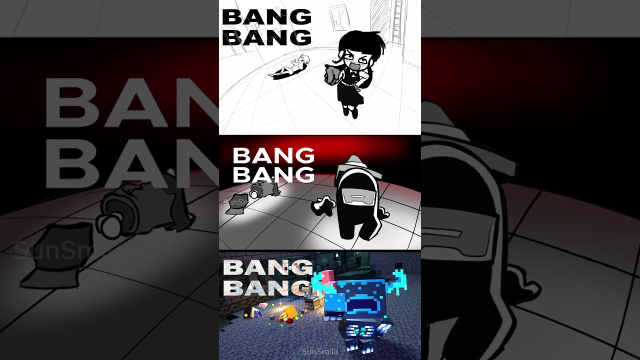 FNF MineCraft vs AmongUs vs BANG BANG BANG | FRIDAY NIGHT FUNKIN #minecraft  #bangbangbang #amongus