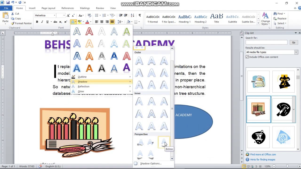 Using styles and objects in MS Word