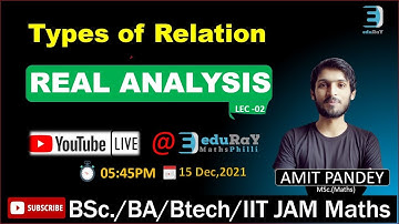 Real Analysis | Lec -02| BSc Maths|  Types of Relation  by Amit Pandey Sir