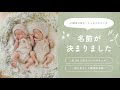 【W双子】名前が決まりました！名前の由来と他に出てた候補たち