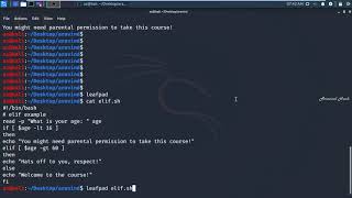 Bash Scripting the elif statement lab on kali linux