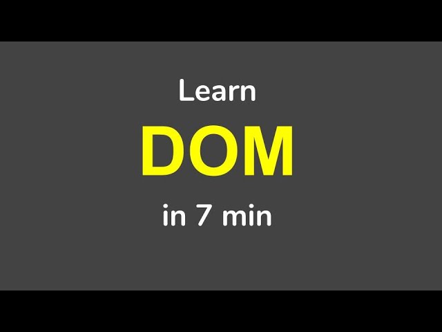 What is DOM | Document Object Model | Beginner Tutorial class=