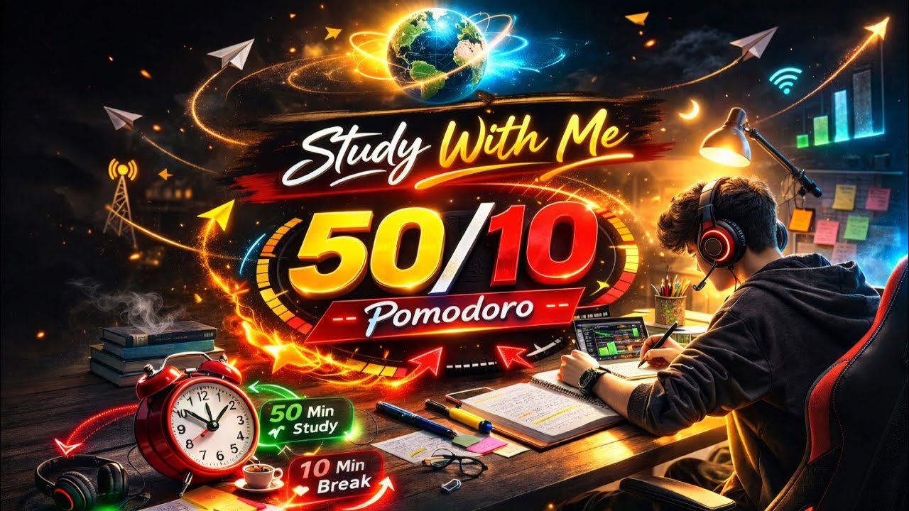 Ramadan Study With Me 🌙 (سادس - توجيهي) 50/10 Pomodoro | ادرس معي