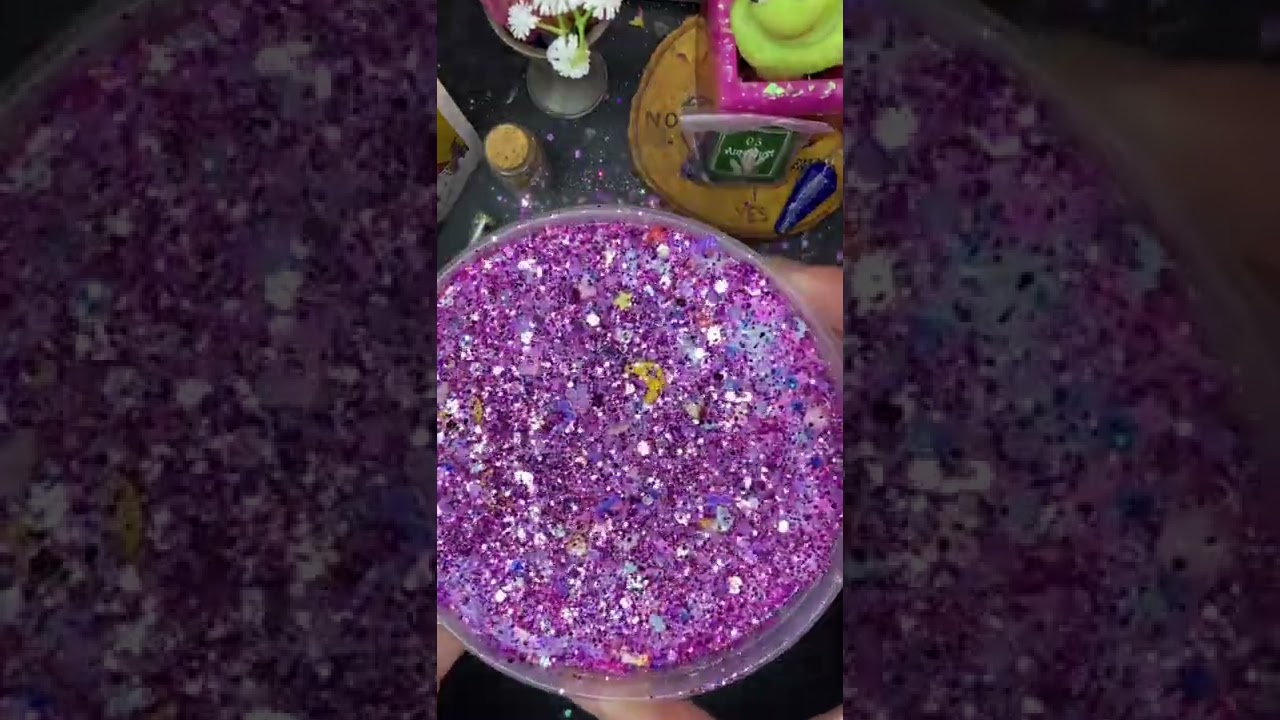 Visual asmr glitter pour slime art calming,great for sensory overload. Oddly satisfying slime. slime