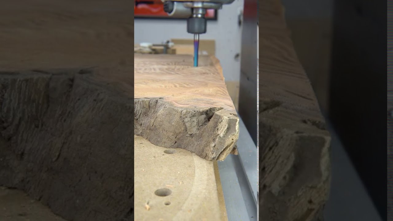 Cutting Straight Edge in Burl Slab
