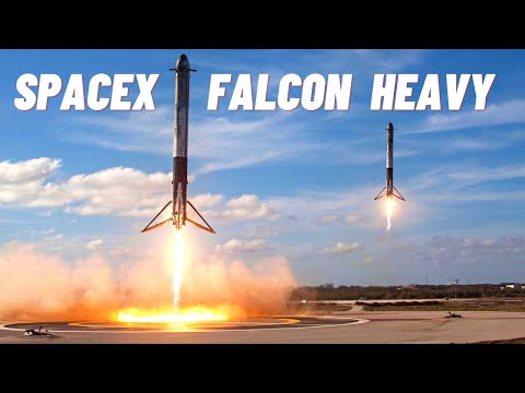 Запуск Falcon Heavy от SpaceX. Посадка ступеней. Русские титры