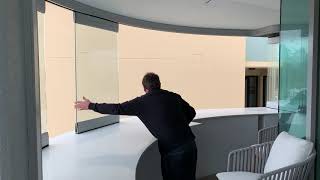 Curved Frameless Stacking Doors