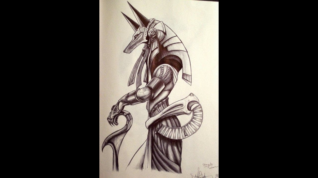 Тату анубис на икре мужские эскизы