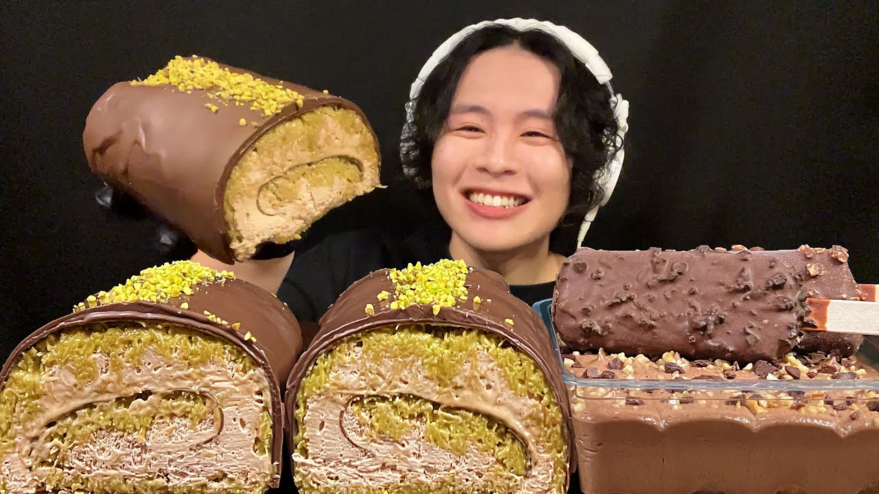 ASMR ドバイチョコロールクレープ‼️【咀嚼音/mukbang/Eating Sounds】