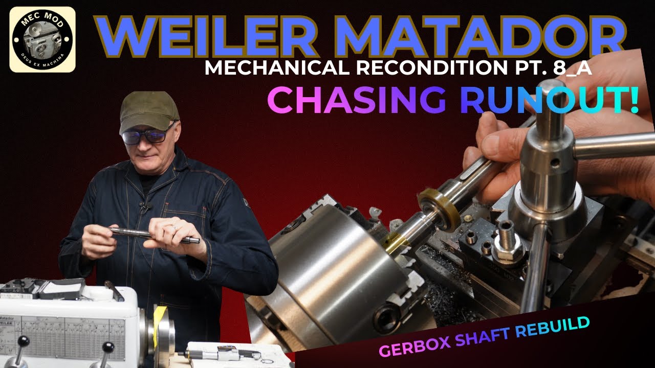 Токарный станок Weiler Matador – устранение биения и восстановление вала коробчатой ​​подачи Nort...